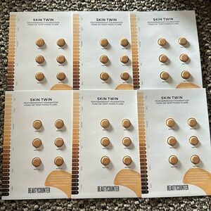 BEAUTYCOUNTER Skin Twin Featherweight Foundation 6 sample cards 6 medium shades